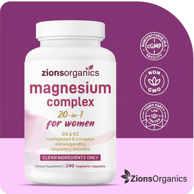 ZionsOrganics Women's Magnesium Complex bottle